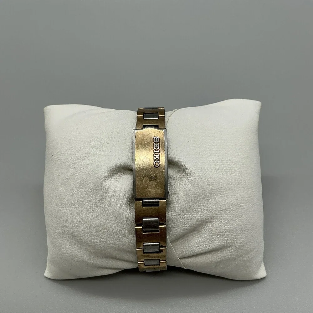 Vintage Seiko Womens Watch 16mm 1104-3409 Gold Silver Two Tone Manual 6.25